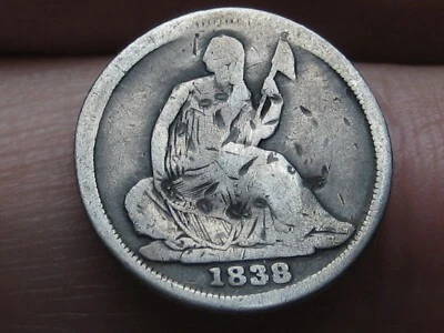 1838 O Seated Liberty Half Dime- New Orleans, Good/VG Details - Image 1 of 4