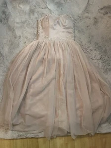 Next Dress Prom Size 8 Tall Tulle Dress Beige Nude Evening Cocktail Dress - Picture 1 of 10
