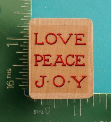 Hero Arts LOVE PEACE JOY Navidad Goma Sello Diciendo Foto 1 de 2