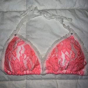 New Water Candy Neon Rare Vintage bikini top L sexy Y2K padded Bows Gems push up - Picture 1 of 24