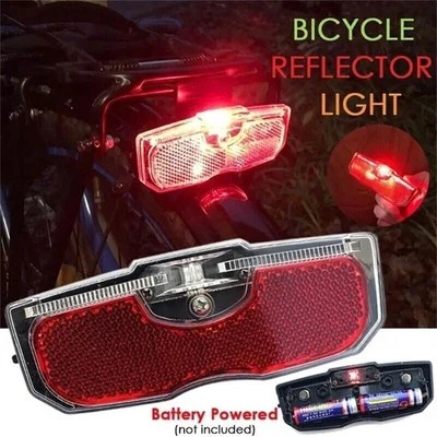New Bike Cycle Bicycle Rear Tail Light Red Safety For Luggage Carrier Rack Tool - Image 1 of 4