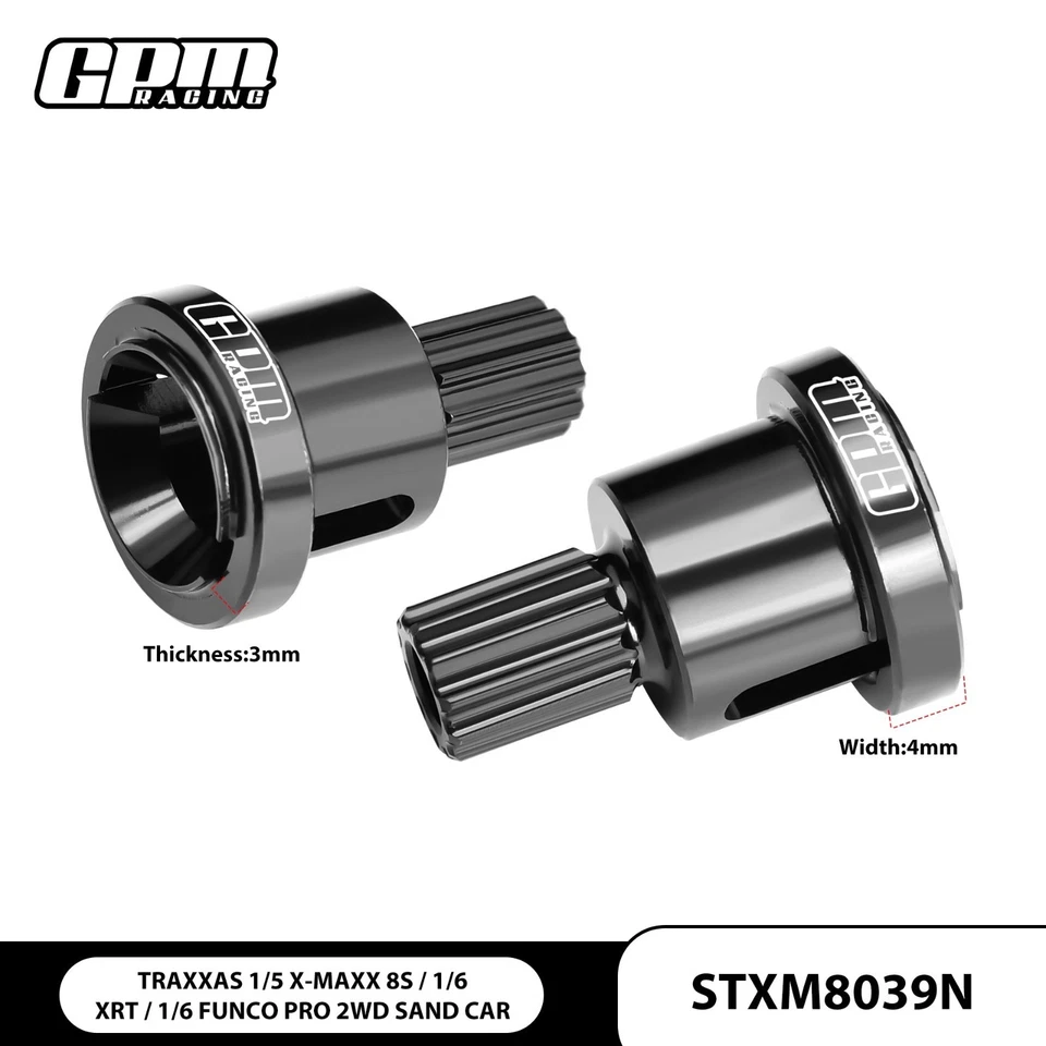 Carbon Steel Front/Rear Diff Outdrive Cup For TRAXXAS X-Maxx 8S/XRT 1/6 Funco 8S - Image 1 of 2