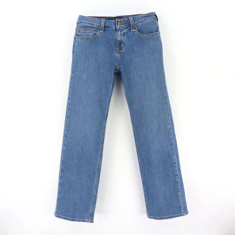 Pantalones de mezclilla Chadwick's tiro bajo bootcut para mujer talla 2P azul mezcla de algodón Foto 1 de 4