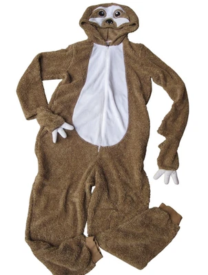 Disfraz de perezoso marrón traje de una pieza con capucha adulto talla S M HALLOWEEN Foto 1 de 4