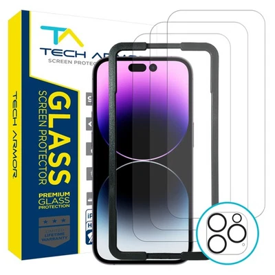 Tech Armor iPhone 14 Pro 6.1 Camera Lens (1 Pack) and Screen Protector (3 Pack) - Image 1 of 4