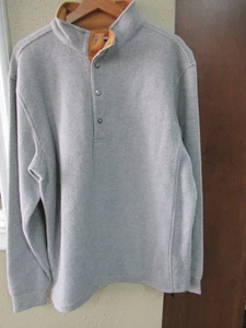 NWT Prv Seas Straight Down Leucadia Quarter Snap Pullover Lt Charcoal size L - Picture 1 of 5