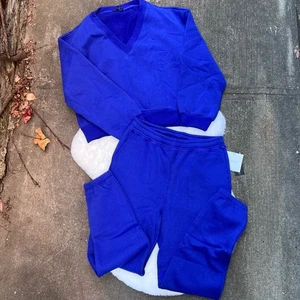 NEU Größe Medium Beyond Yoga Put Together Pullover & WFH Jogginghose Saphirblau - Bild 1 von 10