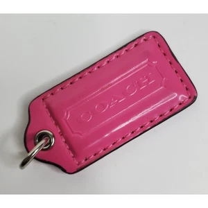 2" Medium COACH Pink Patent Leather Bag Charm Keychain Hang Tag bag accessories - Picture 1 of 5