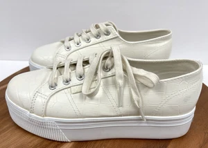 Superga Womens Croc-Embossed Low-Top Leather Sneakers 6.5M - Picture 1 of 15