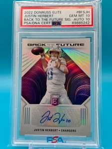 Justin Herbert 2022 Donruss Elite Back To The Future Signatures (25/49) PSA 10 - Bild 1 von 3