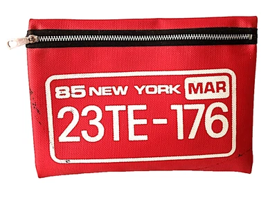 NEW YORK tag targa 80s italy astuccio portapenne pochette usato pop - Immagine 1 di 4