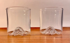 North Drinkware coppia di bicchieri in vetro 8 oz fatti a mano in Oregon Mt Rainier 3,25" - Foto 1 di 9