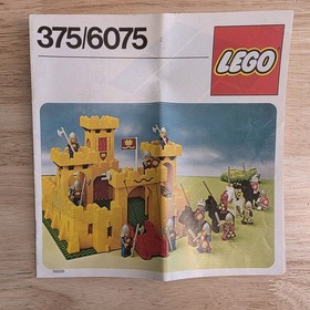 VTG VERY NICE Lego Manual 375 / 6075 Legoland Yellow Castle Knights Instruction