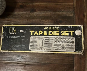 Vintage KR Tools 40-teiliges metrisches Gewindebohrer- & Schneideisen-Set hergestellt in Japan – Metallkoffer komplett - Bild 1 von 8