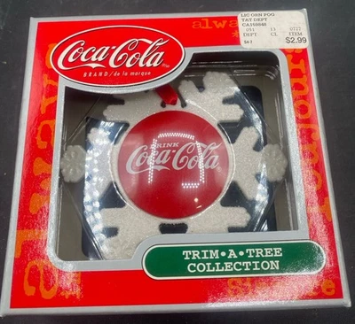 Coca-Cola Trim A Tree Snowflake Ornament New Old Stock - Image 1 of 2