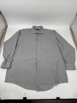 Camisa Shaquille O'Neal Grande Para Hombre XLG Abotonada Gris y Negra Grande y Alta 18 36/37 Foto 1 de 4