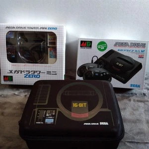 SEGA Mega Drive Mini W + Megadora Tower Mini ZERO + Case Full Set of 3 Console - Picture 1 of 12