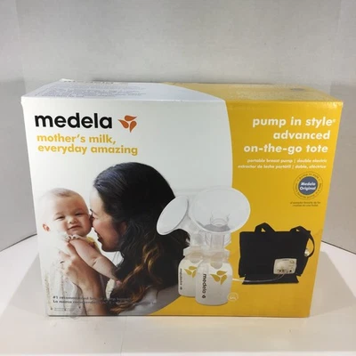Extractor de leche eléctrico doble avanzado con estilo Medela con bolsa (caja abierta) Foto 1 de 4