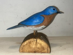 bluebird carved wooden sculpture decoy signed - Picture 1 of 13
