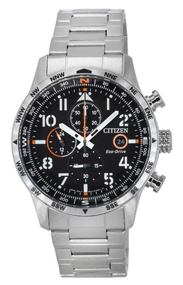 Citizen Eco-Drive Chronograph Stainless Steel Black Dial CA0790-83E 100M Watch - image 1 of 4