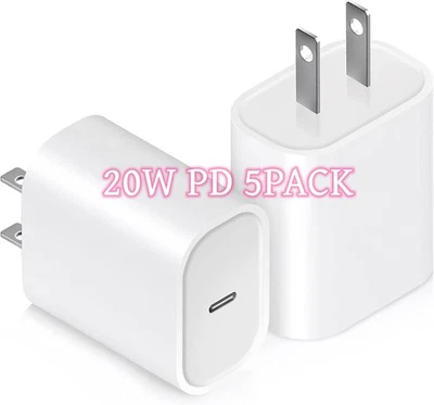 5-Pack Super Fast Charger Type C For iPhone 17 16 15 14 13 12 11 Pro Max Xs XR - Image 1 of 4