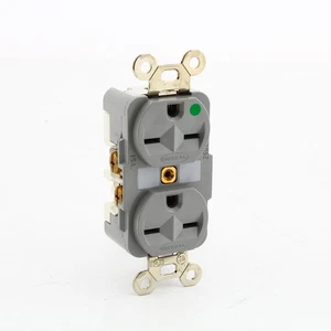 Hubbell Gray Hospital Grade Receptacle Outlet 6-15R 15A 250V No Screws - Picture 1 of 4
