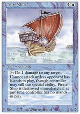 Pirate Ship ~ Heavily Played 3rd Edition Revised MTG Magic UltimateMTG Blue Card