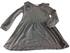 Girl's Tucker + Tate Gray Sweatshirt Dress Sz 3 Long-Sleeve Ruffled A-Line Soft