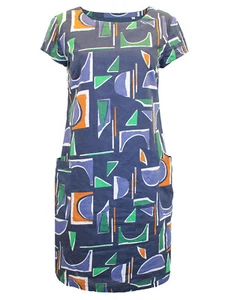 Ex-Seasalt Shift Dress WOOD COLLAGE MARITIME River Cove NAVY Sizes 10 to 26/28 - Picture 1 of 3