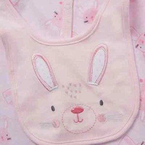 Rock a Bye Baby baby girls 6 piece clothing set layette bunny pink - NB -6 mtth - Picture 1 of 2