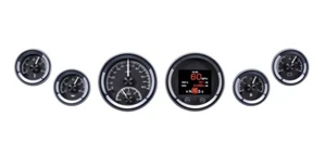 Dakota Digital Universal Round Analog 6 Gauge System Black Alloy Kit HDX-2060-K - Picture 1 of 14