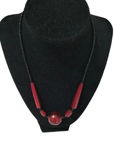 Handmade beautiful Pink Black fashion Ethnic Necklace from Kenya - Picture 1 of 5