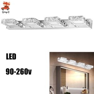 4-Lights Modern Bathroom Vanity Light Over Mirror LED Crystal Wall Lamp Fixture - Picture 1 of 10