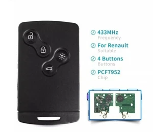 Fits Renault Megane III Laguna 433MHz PCF7952 Chip Car Remote Key - Picture 1 of 6