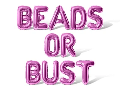 CUENTAS O BUSTO Letra Globo Banner - Mardi Gras Suministro para Fiesta Hágalo Usted Mismo Decoraciones Foto 1 de 4