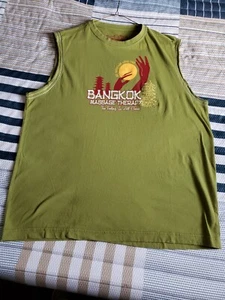 VTG Bangkok "Massage You Long Time" Graphic Mens Sleeveless T Shirt Size XL - Picture 1 of 8