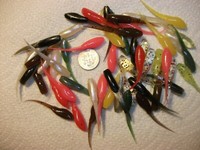 100-3/4"crappie panfish trout-perch grubs-glow-soft plastic ice jigs-lure