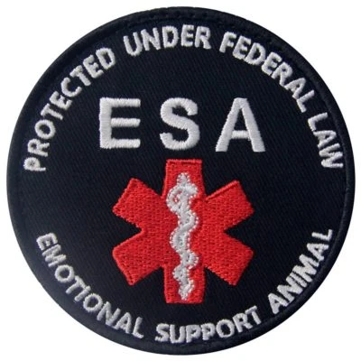 Embroidered patches Hook Loop transfers Patch Badges Service Dog ESA harness 527 - Image 1 of 4