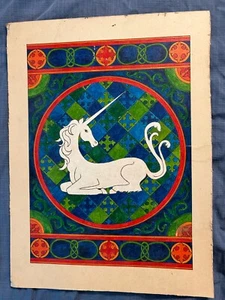 FRÜHES CHRIS (CHRISTIAN) LASSEN EINHORN ACRYL (1976) • SIGNIERT + BESCHRIFTET 13x10 - Bild 1 von 14