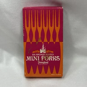 Walt Disney Productions Bronze Plated Mini Forks Disneyland Set 6 Six w/ Box - Picture 1 of 13