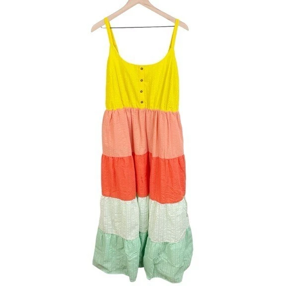 Torrid Maxi Seersucker Tiered Dress 1 1 16 E70156