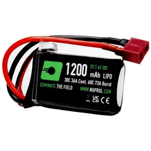 Nuprol Power 1200mah 7.4v 30C LiPo PEQ Box Airsoft Battery - Deans - Picture 1 of 1