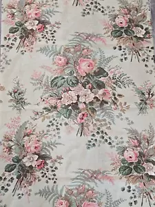 Waverly NORTH HAMPTON Upholstery Floral Beige Pink Bouquet Fabric 4yds - Picture 1 of 3