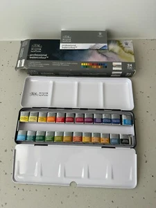 Winsor & Newton Professional Watercolour - Complete Travel Tin (24 HPan) BNIB - Foto 1 di 5