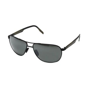 Maui Jim CASTLES Polarized Sunglasses New 728-2M Matte Black/Gray Glass Aviator - Picture 1 of 5