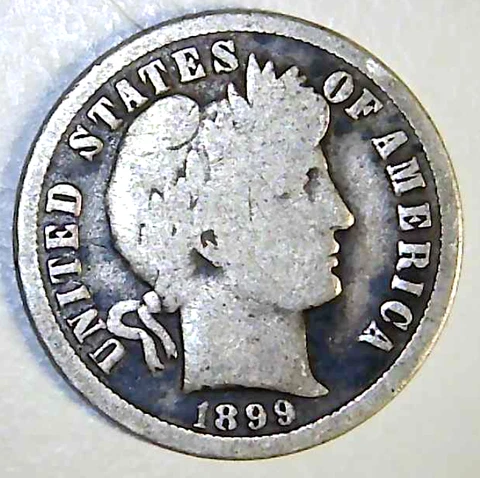 1899 O US Barber Dime - Solid Coin Tough Date   (TB71) Cover