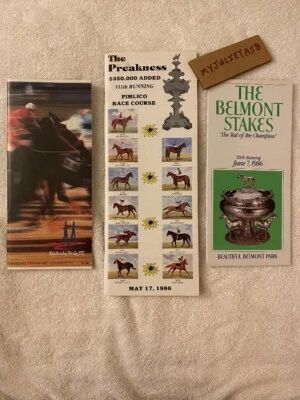 COMO NUEVO 1986 TRIPLE CORONA PROGRAMA CONJUNTO SALÓN DE LA FAMA FERDINAND KENTUCKY DERBY PK BEL Foto 1 de 4