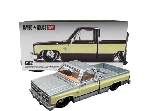 Brown Cream Two-tone Diecast Mini GT Kaido House 1:64 Chevrolet Silverado Vintage Spec V1 - Brown & Cream Brown Cream Two-tone Model
