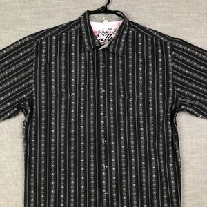 Scully Western Shirt Mens L Black Skulls Striped Snap Up Cowboy Rodeo India Made - Picture 1 of 14
