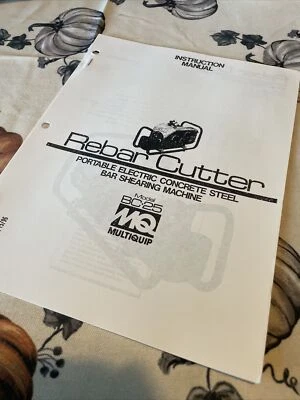 Multiquip BC-25 Rebar Cutter Instruction & Parts Manual Book Operation Shop MQ - Image 1 of 3